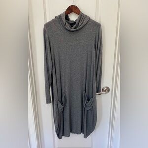 FH Clothing Gray Cowl Neck Long Sleeve Dress Size M
